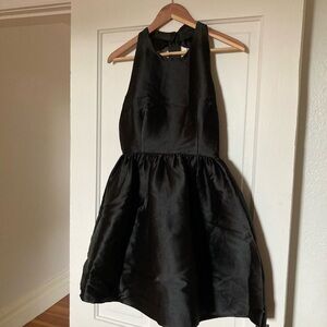 kate spade black poofy party dress with bow detail in size 6